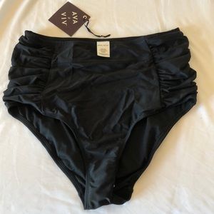 Swim bottoms in black.